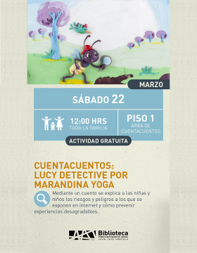 Cartel del Cuentacuentos: Lucy detective por Marandina Yoga