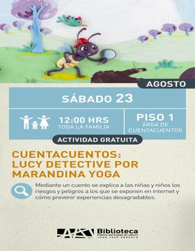 Cartel del Cuentacuentos: Lucy detective por Marandina Yoga
