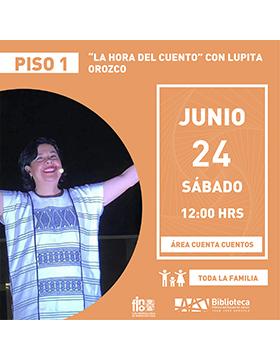 Grafico de “La hora del cuento” con Lupita Orozco