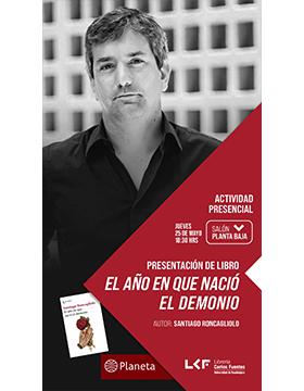 Grafico de la Presentación de libro. Título: El año en que nació el demonio.
