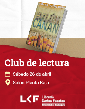 Cartel del Club de Lectura. De la lectura al diálogo. Título Balún Canán