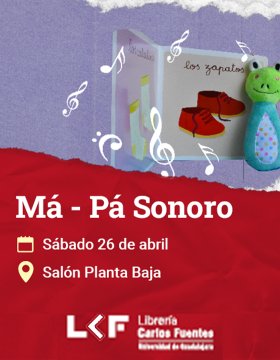 Cartel de Má – Pá Sonoro. Cuentos y música para bebés de 2 a 24 meses
