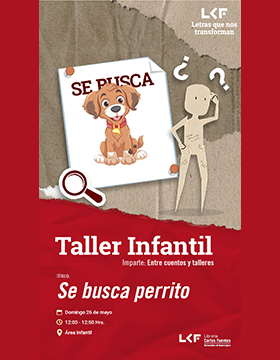 Cartel del Taller infantil. Título: Se busca perrito
