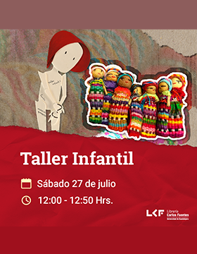 Cartel del Taller infantil. Título: Taller de muñecos quitapesares