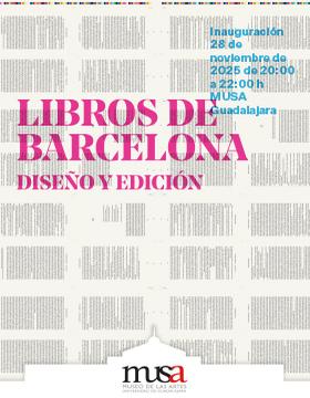 Cartel de la Inauguración de la exposición: Los libros de Barcelona. Diseño y edición