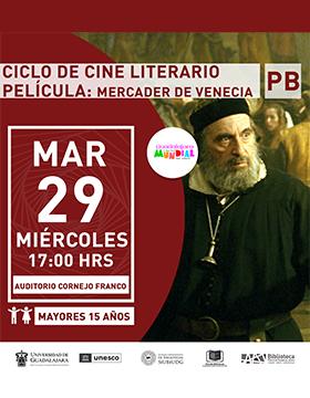 Ciclo de cine literario.   Película: “Mercader de Venecia”.
