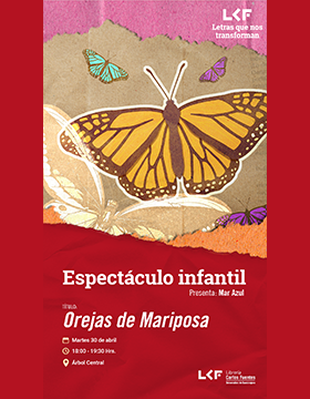 Cartel del Espectáculo infantil. Título: Orejas de mariposa