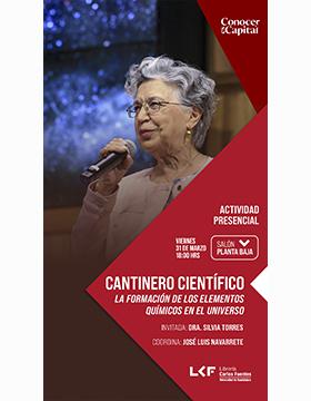 Cantinero científico.  Título: La formación de los elementos químicos en el Universo.