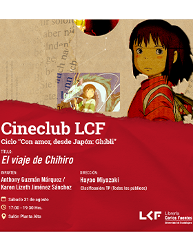 Cartel del Cineclub LCF  Ciclo “Con amor, desde Japón: Ghibli”