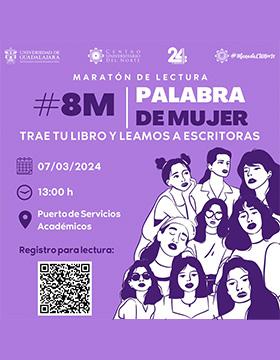 Cartel del Maratón de lectura #8M | Palabra de mujer