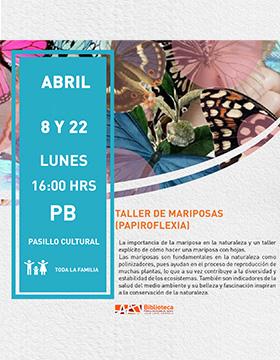 Cartel del Taller de mariposas (Papiroflexia)