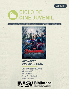 Cartel del Ciclo de cine juvenil Proyección de la cinta: Vengadores: Era de Ultrón