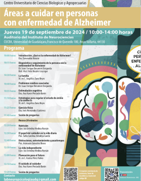 Cartel de Áreas a cuidar en personas con enfermedad de Alzheimer