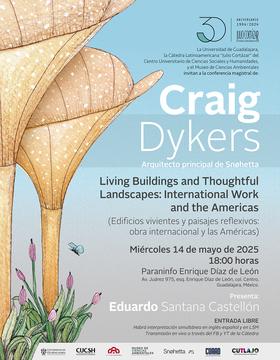 Cartel de Cátedra Latinoamericana Julio Cortázar con Craig Dykers, arquitecto principal de Snøhetta