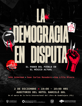 Cartel de FIL Pensamiento. La democracia en disputa