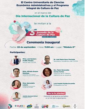 Cartel de la 3ra. Jornada de la Cultura de Paz