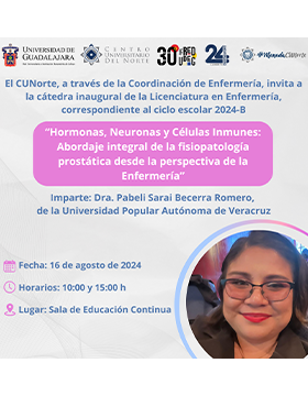 Cartel de la Cátedra de inicio del ciclo escolar 2024-B de la licenciatura en Enfermería