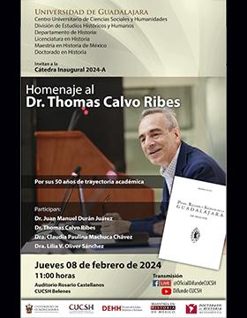 Cartel de la Cátedra inaugural 2024A del Doctorado en Historia del CUCSH