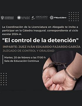 Cartel de la Cátedra inaugural de la Carrera de Abogado, ciclo escolar 2024