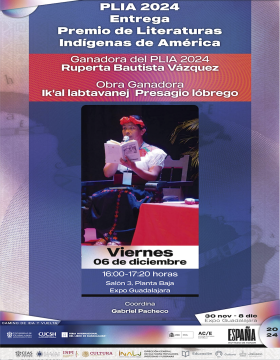 Cartel de la Ceremonia de entrega del Premio de Literaturas Indígenas de América PLIA 2024