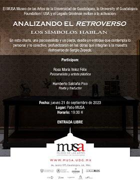 Cartel de la Charla: Analizando El Retroverso, los símbolos hablan