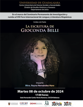 Cartel de la Charla: La escritura de Gioconda Belli
