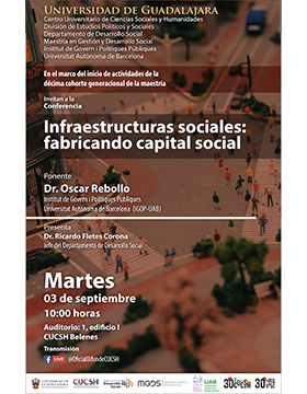 Cartel de la Conferencia: Infraestructuras sociales: fabricando capital social