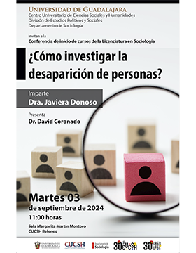 Cartel de la Conferencia de inicio de cursos de la Licenciatura en Sociología