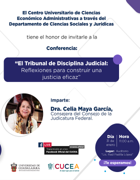 Cartel de la Conferencia: El Tribunal de Disciplina Judicial. Reflexiones para construir una justicia eficaz