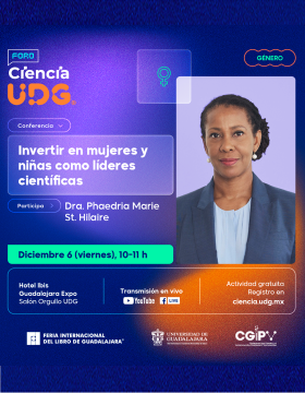 Cartel de la Conferencia: Invertir en mujeres y niñas como líderes científicas