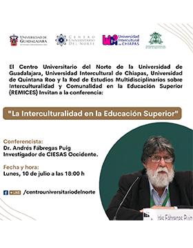 Cartel de la Conferencia: La interculturalidad en la educación superior