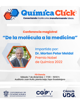 Cartel de la Conferencia magistral: De la molécula a la medicina