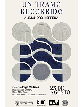 Cartel de la Exposición: Un tramo recorrido, de Alejandro Herrer