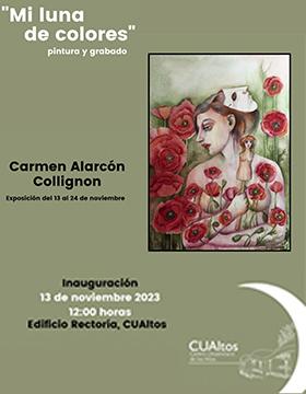 Cartel de la Exposición: Mi luna de colores, pintura y grabado