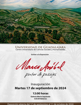 Cartel de la Inauguración de la exposición: Marco Aníbal: pintor de paisajes
