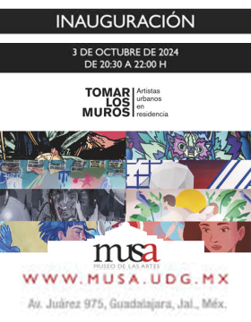 Cartel de la Inauguración de la exposición Tomar los muros. Artistas urbanos en residencia
