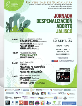 Cartel de la Jornada de reflexión por la despenalización del aborto en Jalisco
