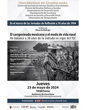 Cartel de la Mesa de diálogo: El campesinado mexicano y el modo de vida rural