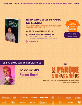 Cartel de la Presentación colectiva y perfomática del libro: El invencible verano de Liliana