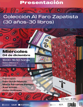 Cartel de la Presentación de la Colección Al Faro Zapatista (30 años-30 libros)