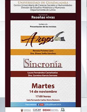 Cartel de la Presentación de las revistas Argos y Sincronía