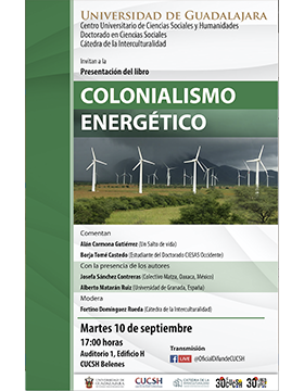 Cartel de la Presentación del libro: Colonialismo energético