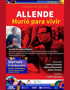 Cartel de la Presentación del libro: Allende murió para vivir