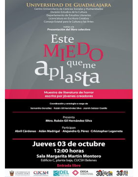Cartel de la Presentación del libro colectivo: Este miedo que me aplasta