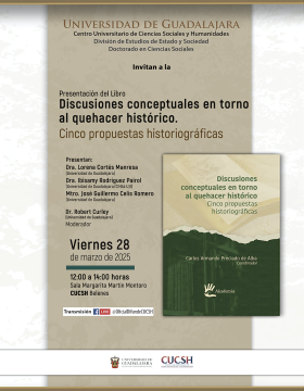Cartel de la Presentación del libro: Discusiones conceptuales en torno al quehacer histórico