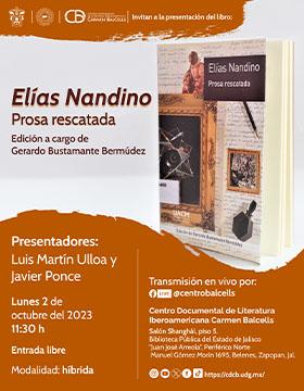 Cartel de la Presentación del libro Elías Nandino. Prosa rescatada
