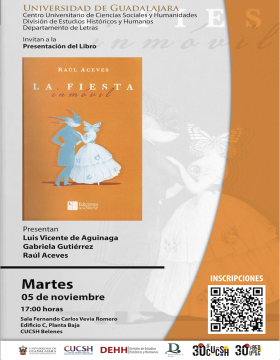 Cartel de la Presentación del libro: La fiesta inmóvil