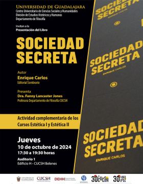 Cartel de la Presentación del libro: Sociedad secreta