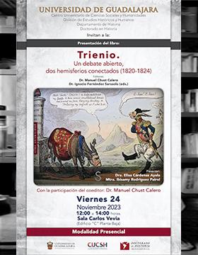 Cartel de la Presentación del libro: Trienio. Un debate abierto, dos hemisferios conectados (1820-1824)