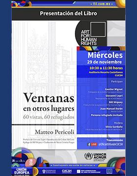 Cartel de la Presentación del libro: Ventanas en otros lugares